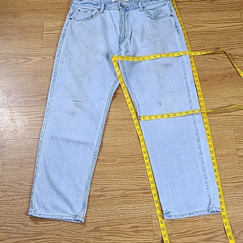 HOLLISTER VINTAGE LOOSE 36x29 PRE-OWNED MENS MECHANIC STAIN STRIGHT DENIM JEANS